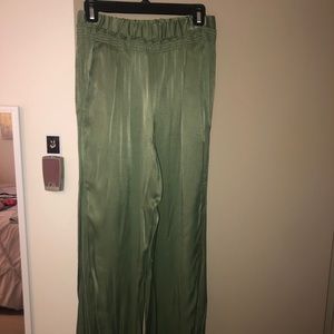 Green Anthropologie wide legged pants